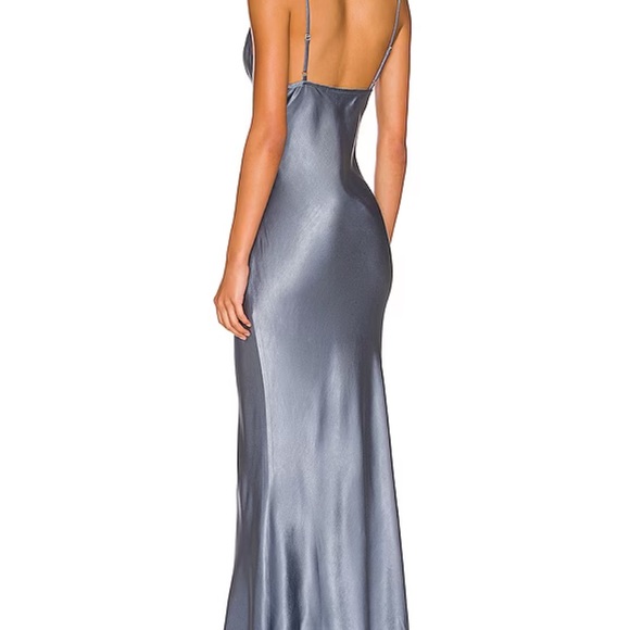 La Lune Bias Slip Dress in Blue Smoke - Picture 2 of 3